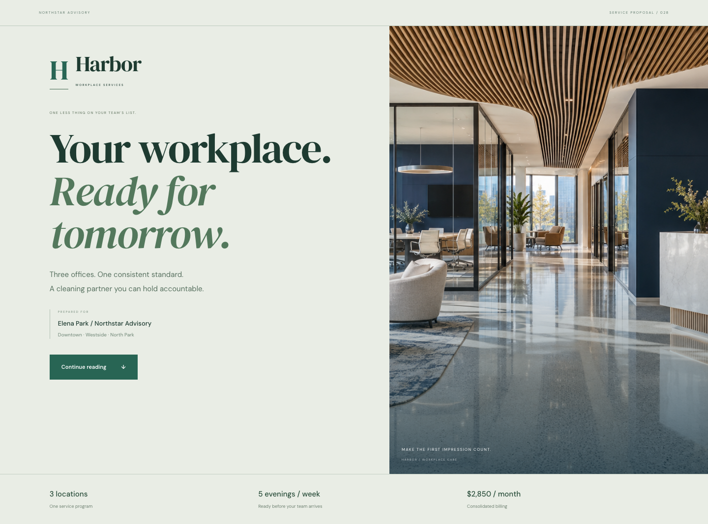 Harbor: a complete b2b services proposal